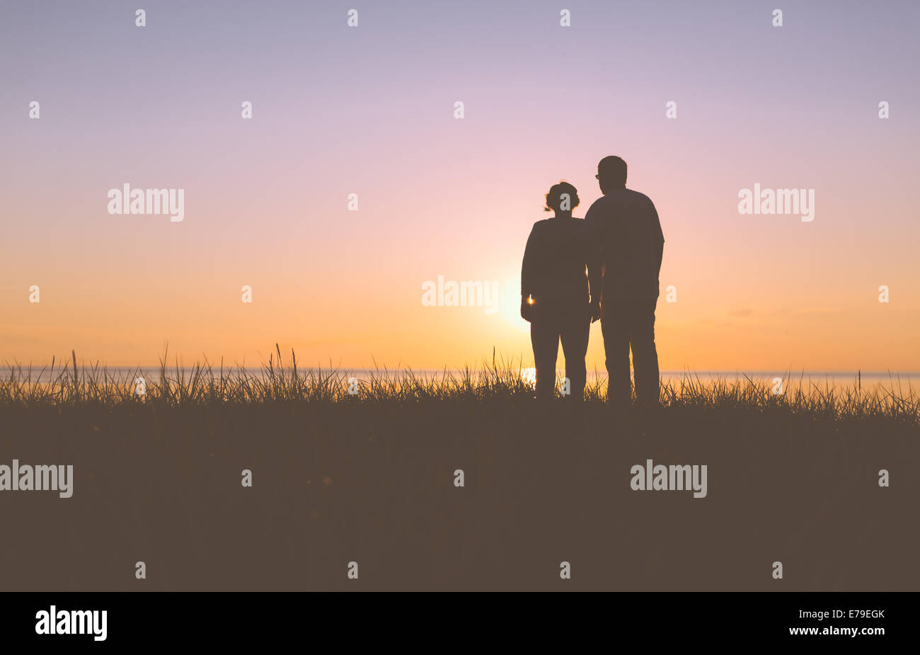 Couple holding hands silhouette hi-res stock photography and images - Alamy