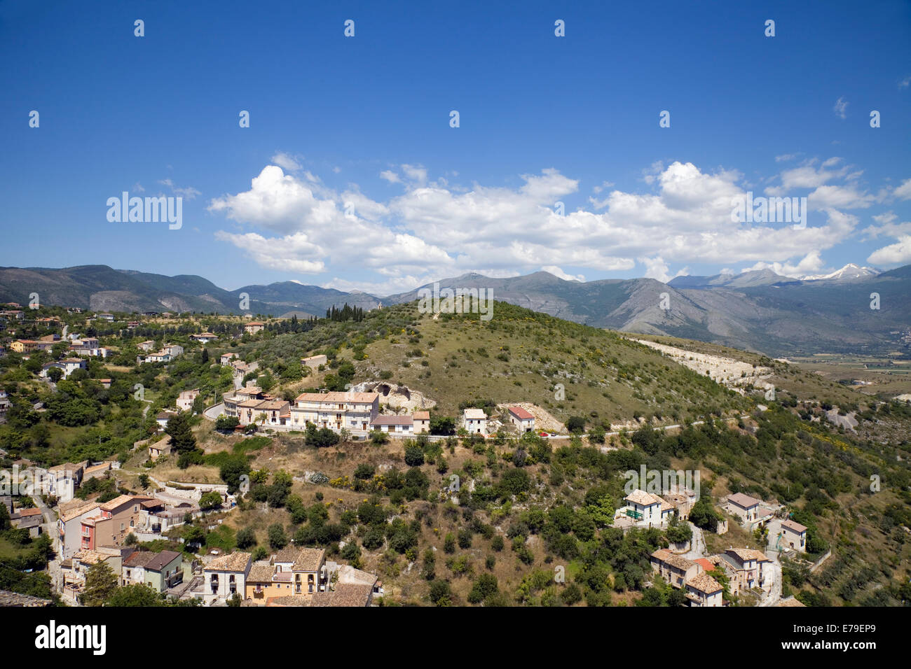 View from the castle of the village Capistrano in Abruzzo Italy Stock Photo
