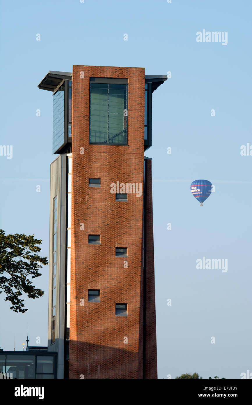 RSC theatre tower and hot air balloon, StratforduponAvon, UK Stock Photo Alamy