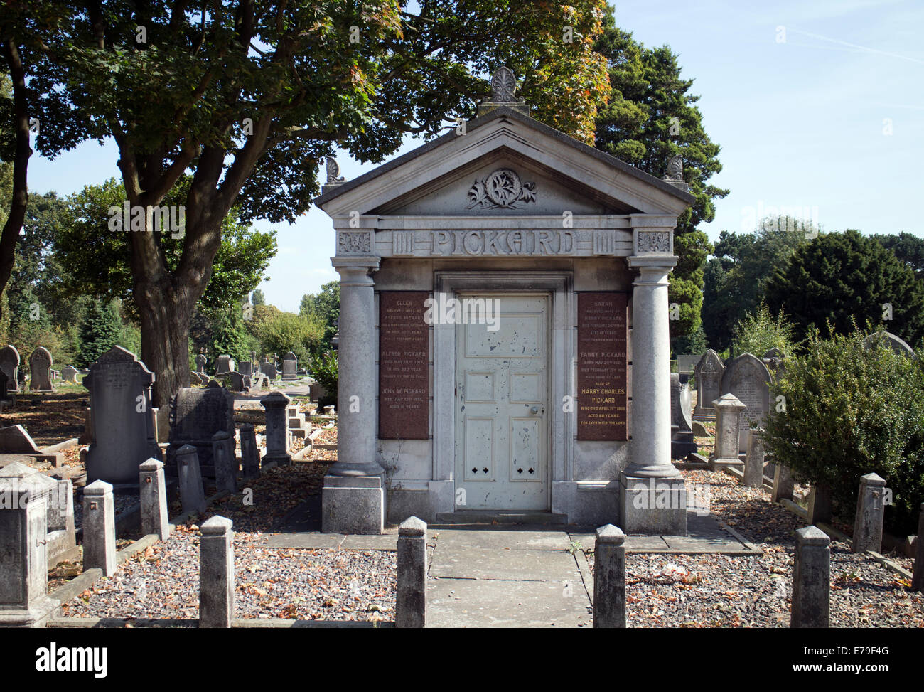 Pickard family mausoleum in Yardley Cemetery, Birmingham, West Midlands
