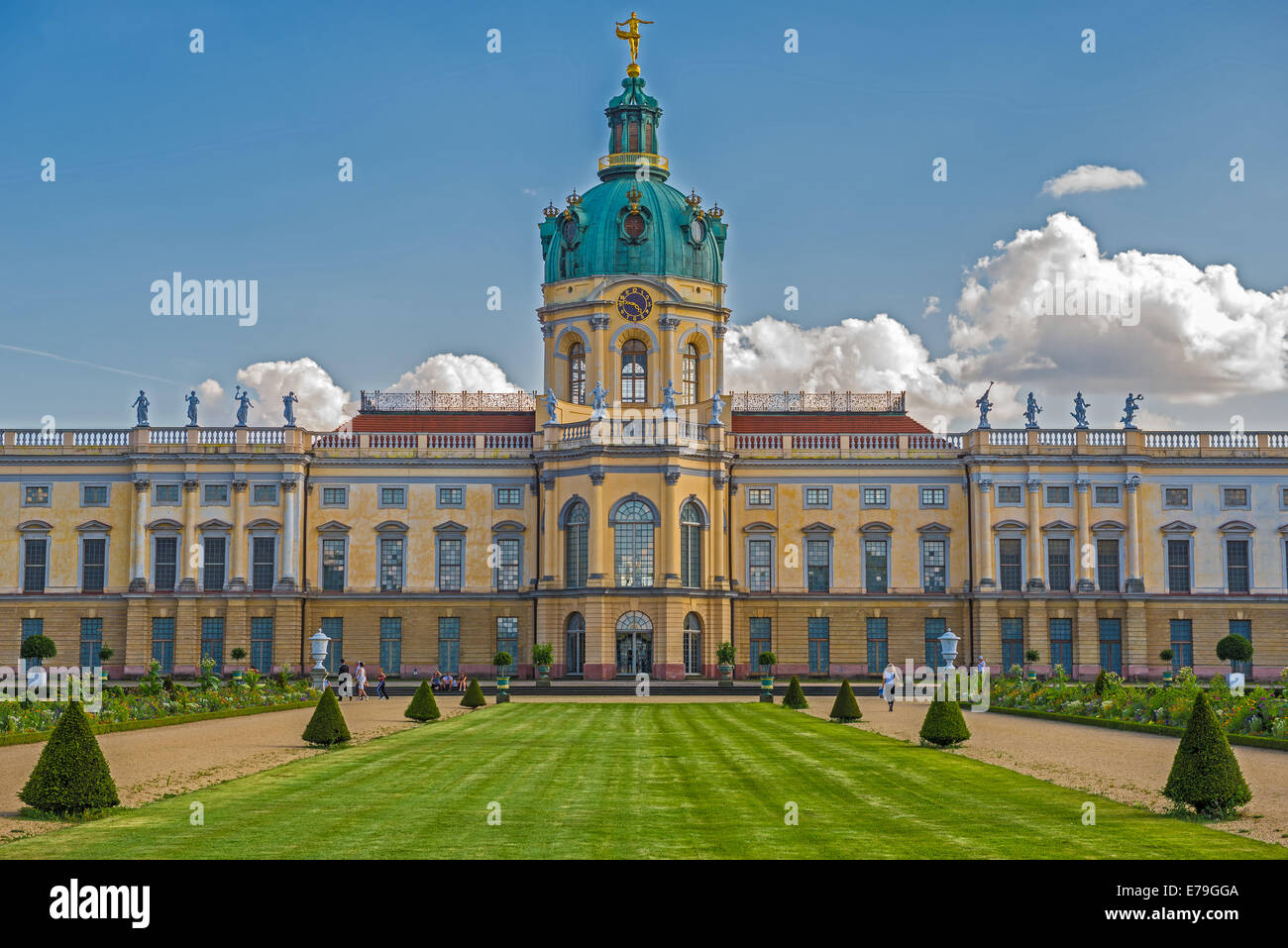 Schloss Charlottenburg (Charlottenburg Palace) with garden in Berlin. It is the largest palace and the only surviving royal resi Stock Photo