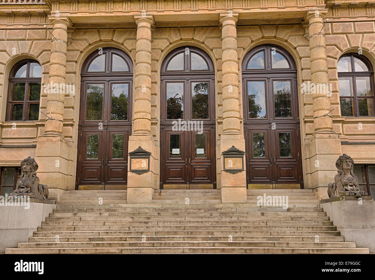 Side entrance of the Rudolfinum Concert Hall Stock Photo