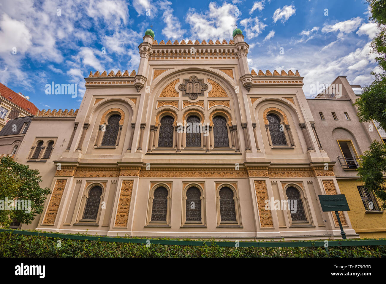 Spanish Synagogue in Prague. It  is is a Moorish Revival synagogue owned by the Jewish Museum of Prague, and is used as a museum Stock Photo
