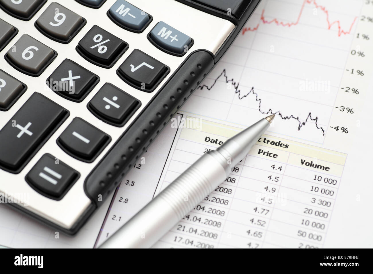 Financial statements. Business Graph. Close-up. Stock Photo