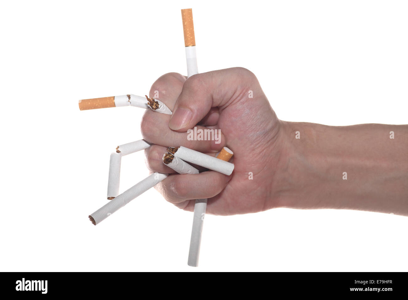 Man trying to give up smoking. Conceptual image. Stock Photo