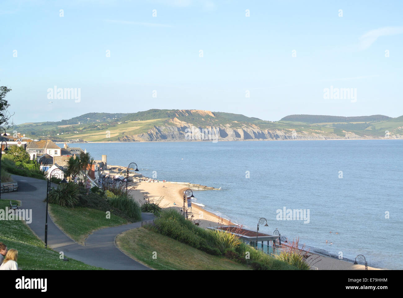Looking across to Charmouth from Lyme Regis Stock Photo Alamy