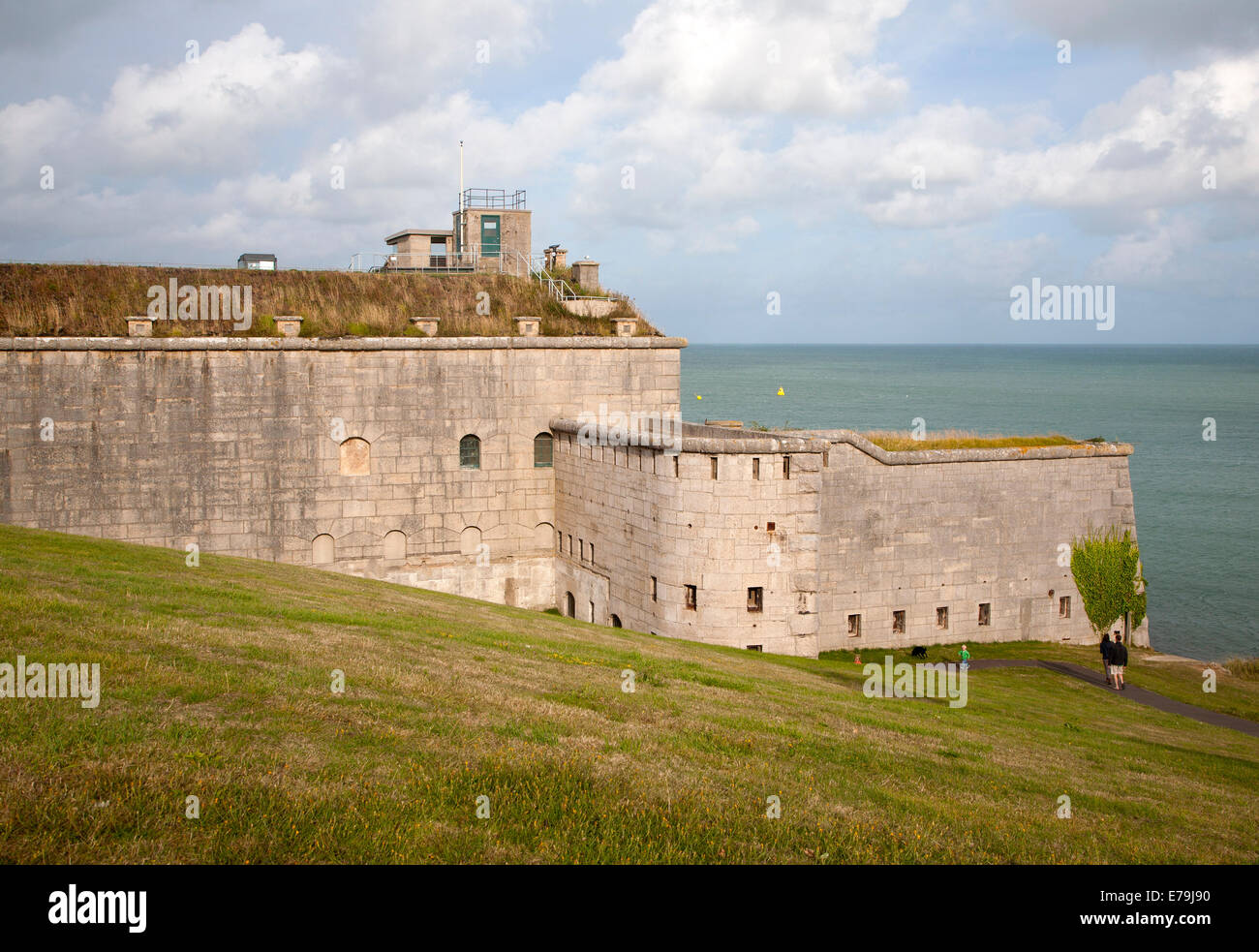 Perimeter defensive walls to Nothe Fort built in 1872 Weymouth, Dorset, England Stock Photo