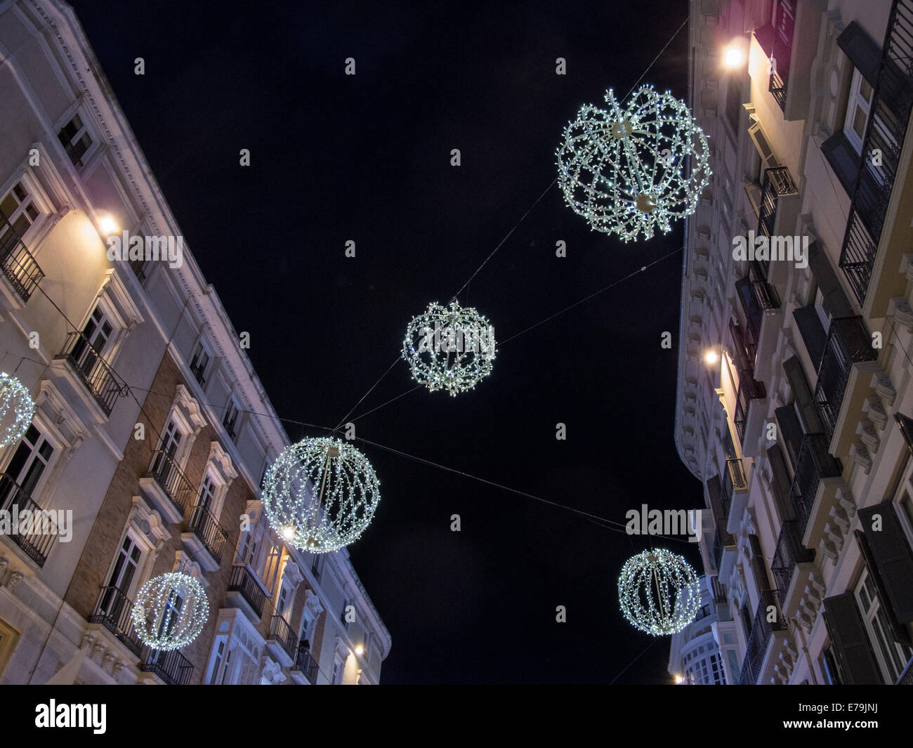 Christmas lights in Malaga Stock Photo - Alamy