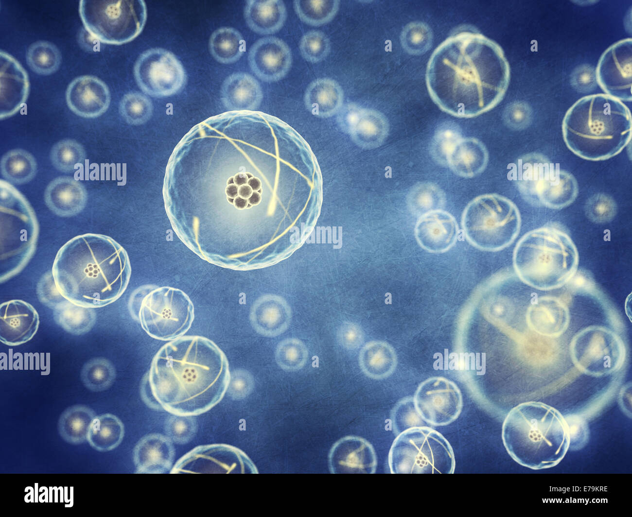 Atoms and their electrons , Nuclear energy Stock Photo