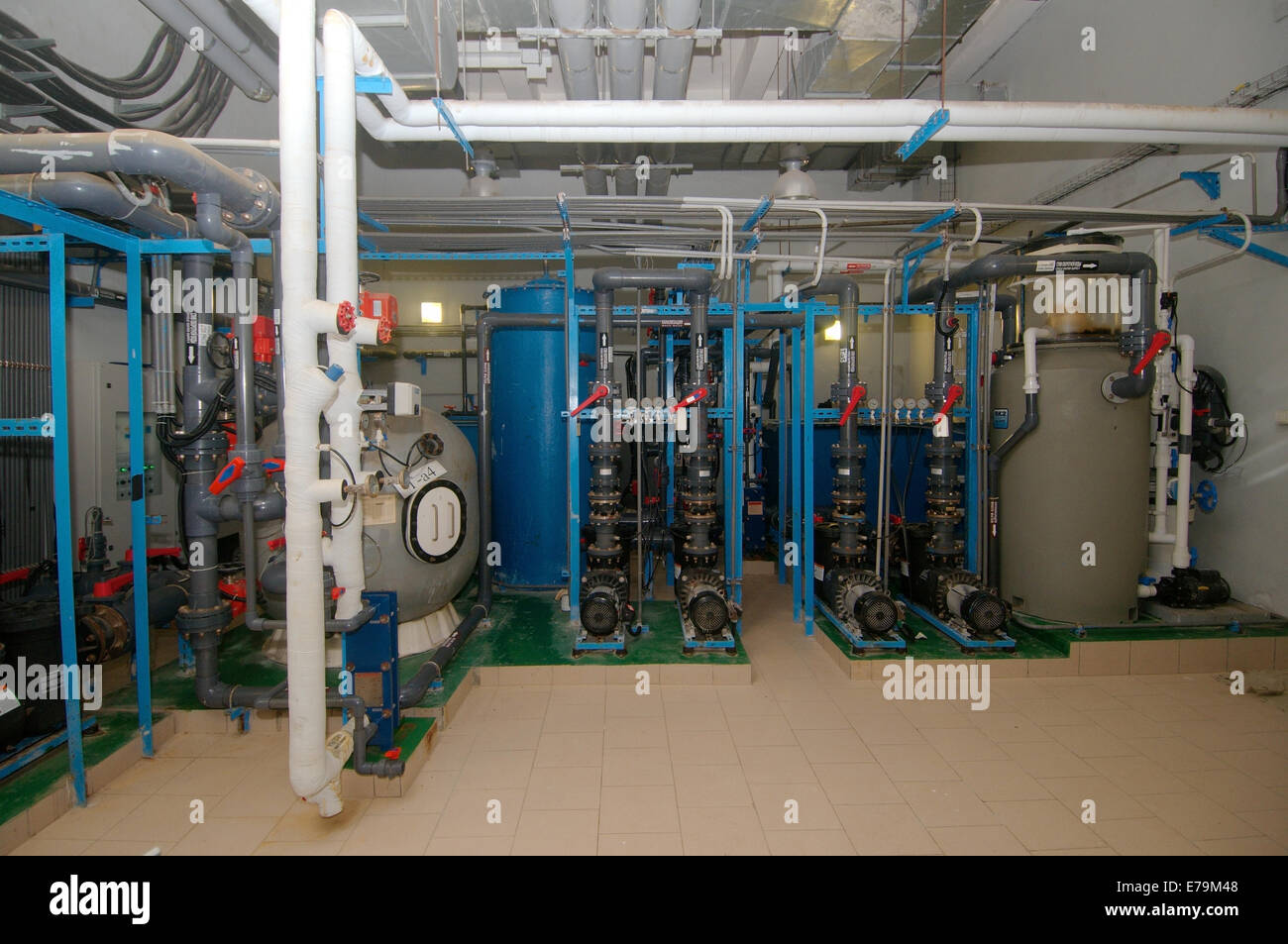 Water treatment in Oceanarium, Vladivostok, Russky Island, Far East, Primorsky Krai, Russia Stock Photo