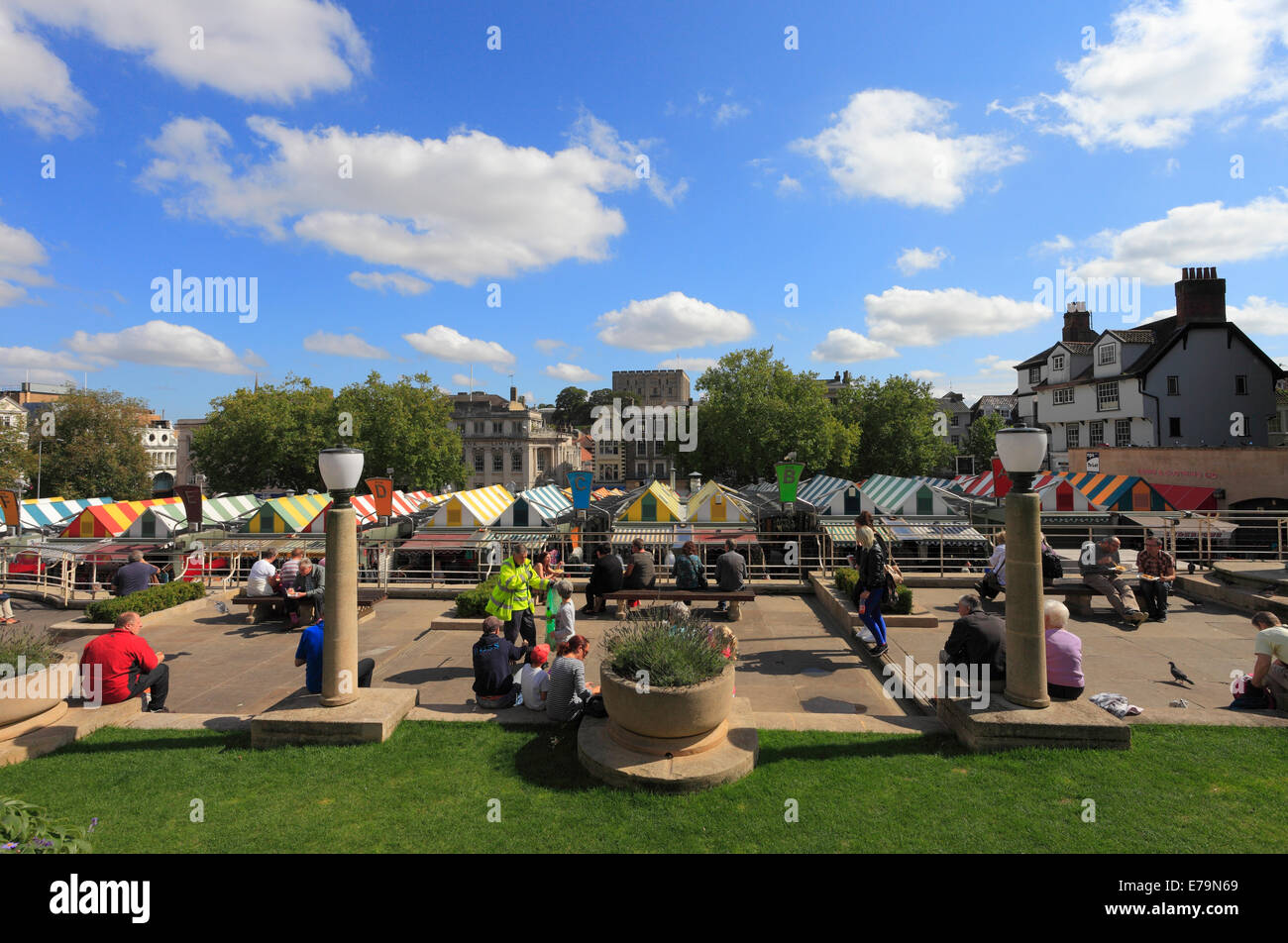 Norwich Market in the city centre, Norfolk, England. Stock Photo