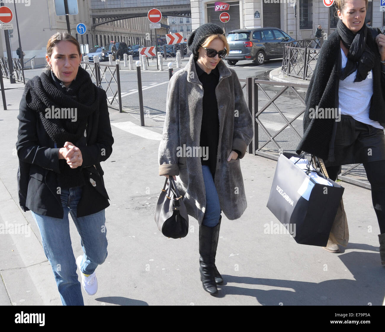 Kylie Minogue arrives at Paris Gare du Nord Featuring: Kylie Minogue