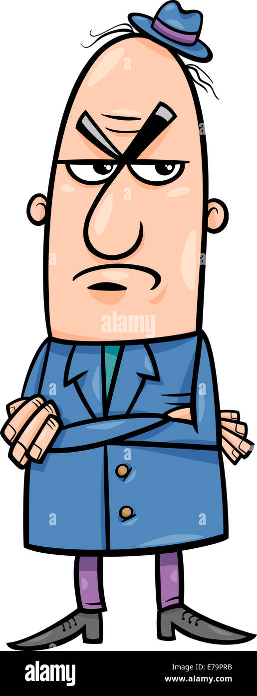 Cartoon Illustration of Angry or Disgusted Funny Man Character Stock Photo  - Alamy
