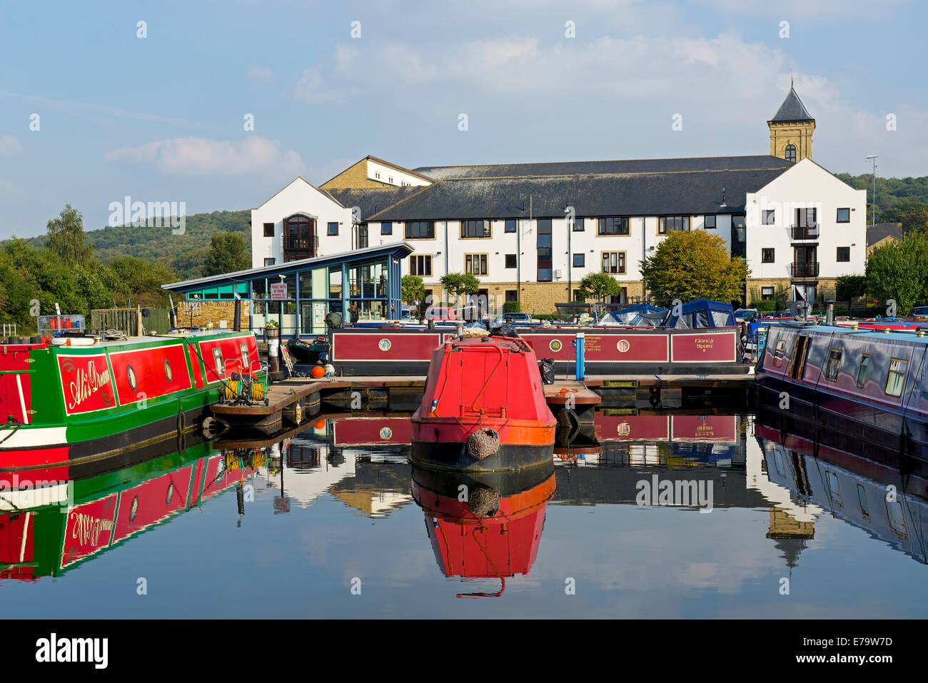Narrowboats in the Apperley Bridge Marina, on the Leeds & Liverpool