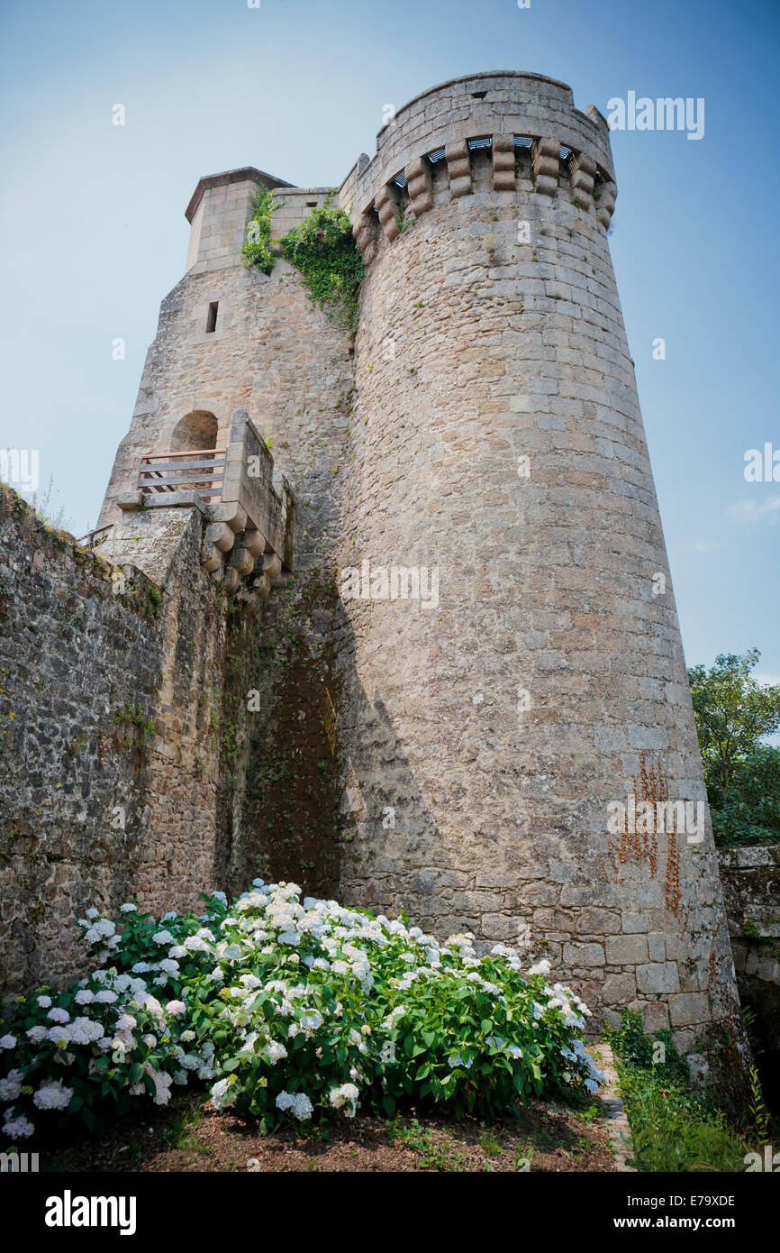 Old French Castle in Parthenay Stock Photo