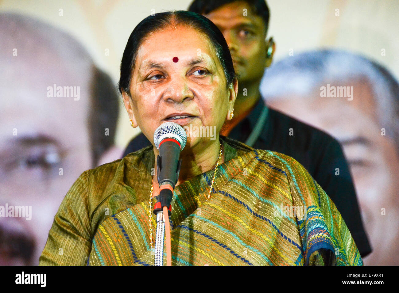 Gujarat, India. 10th Sep, 2014. Chief Minister Anandi Patel says for next 50 years, no one is capable to fit in PM Shri Narendra Modi’s shoes,during event  in Maninagar,Ahmedabad, India. Credit:  Nisarg Lakhmani/Alamy Live News Stock Photo