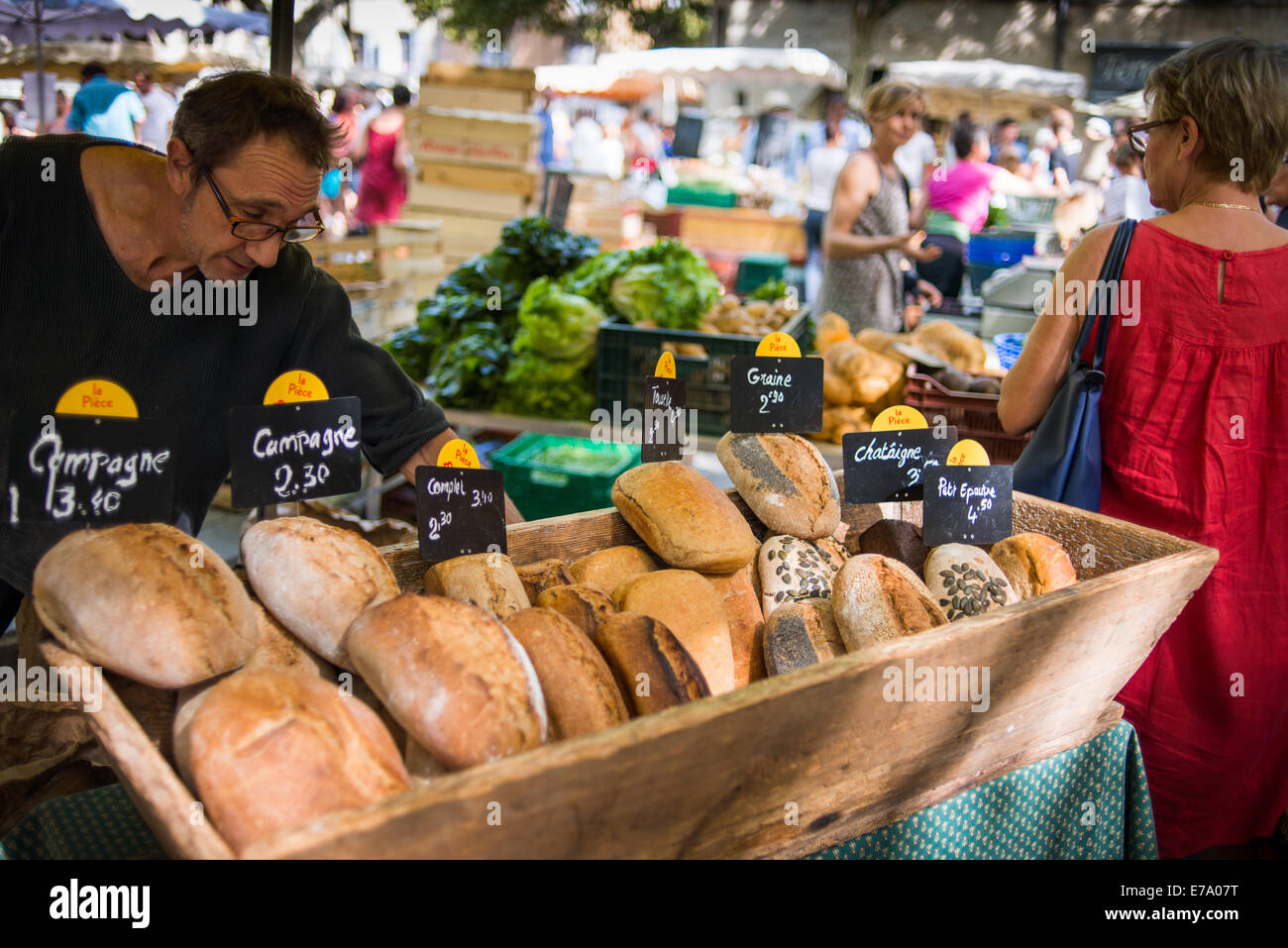 Market in Uzes, Gard, Languedoc, France Stock Photo Alamy