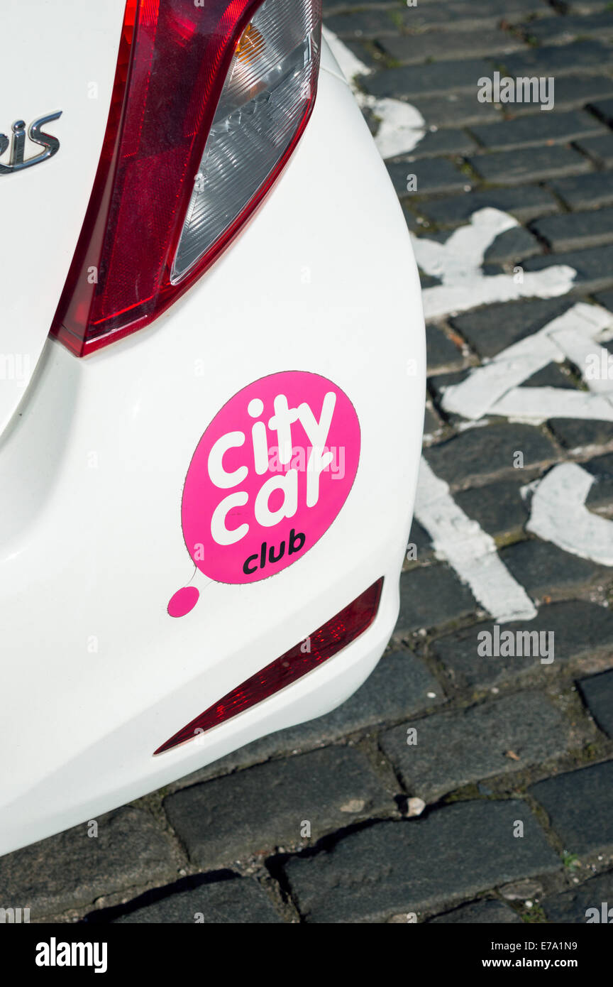 City Car Club car sharing scheme bumper sticker, Edinburgh Stock Photo