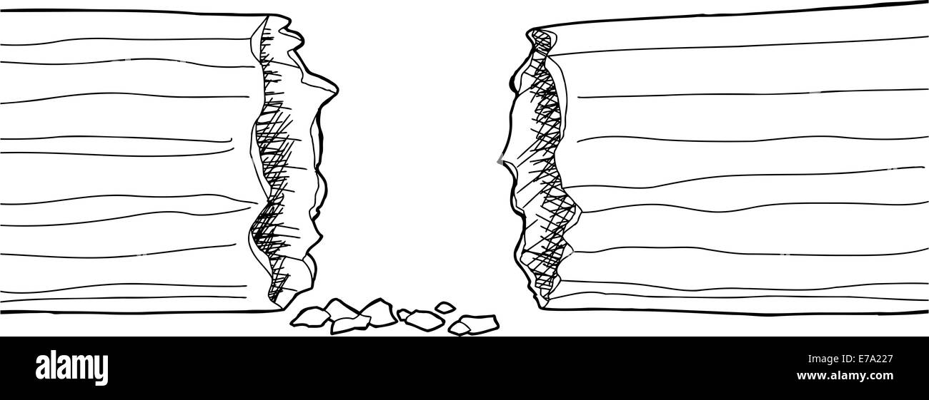 Single isolated cartoon hollow tree over white background Stock Photo