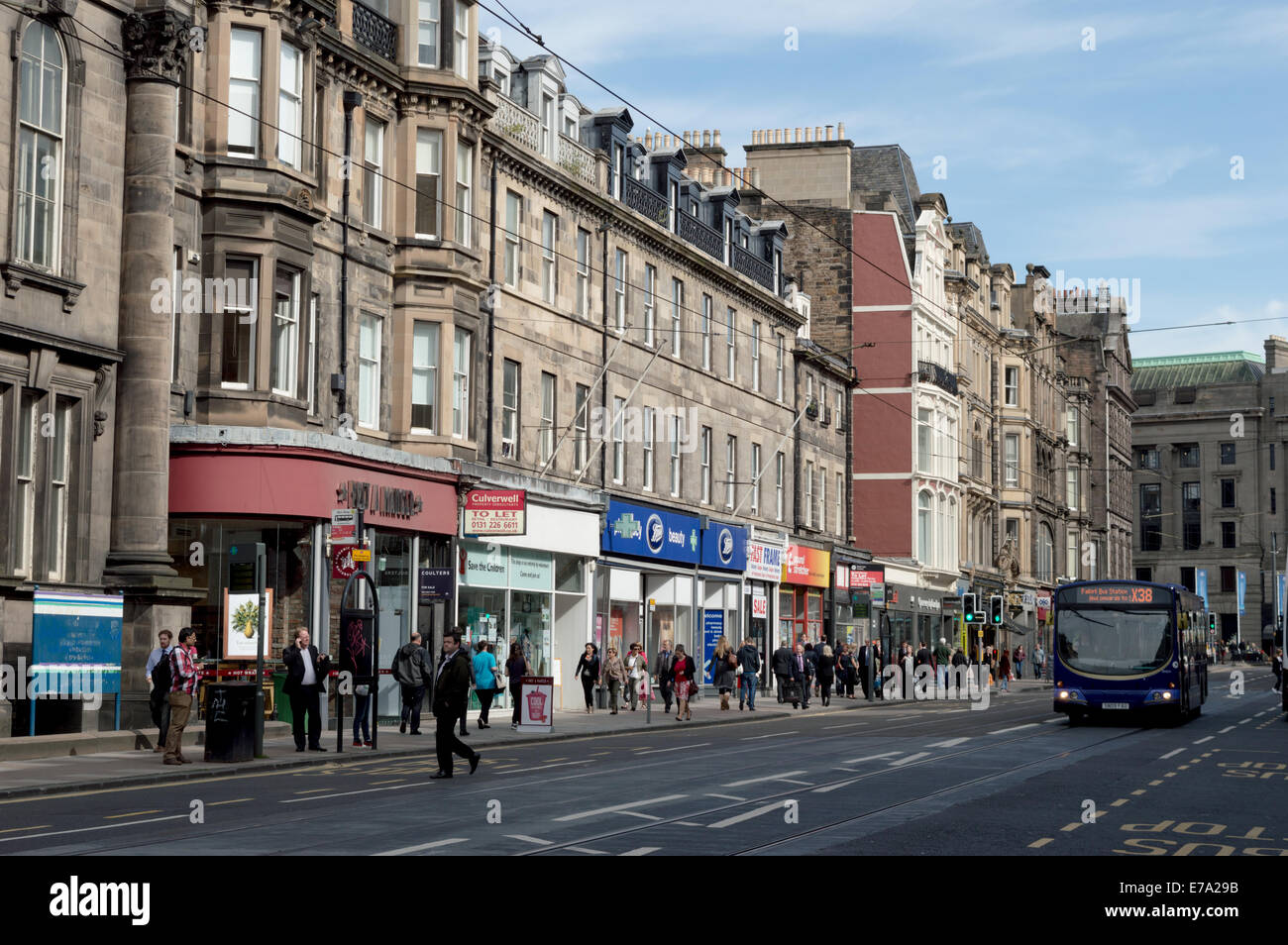 Edinburgh city centre street scene, Shandwick Place. Stock Photo
