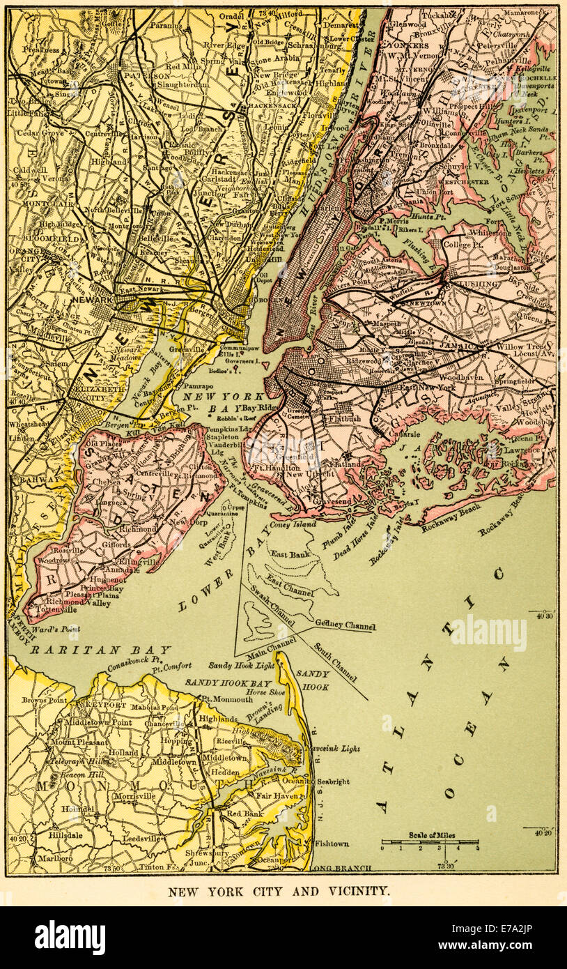 Map of new york city boroughs hi-res stock photography and images - Alamy