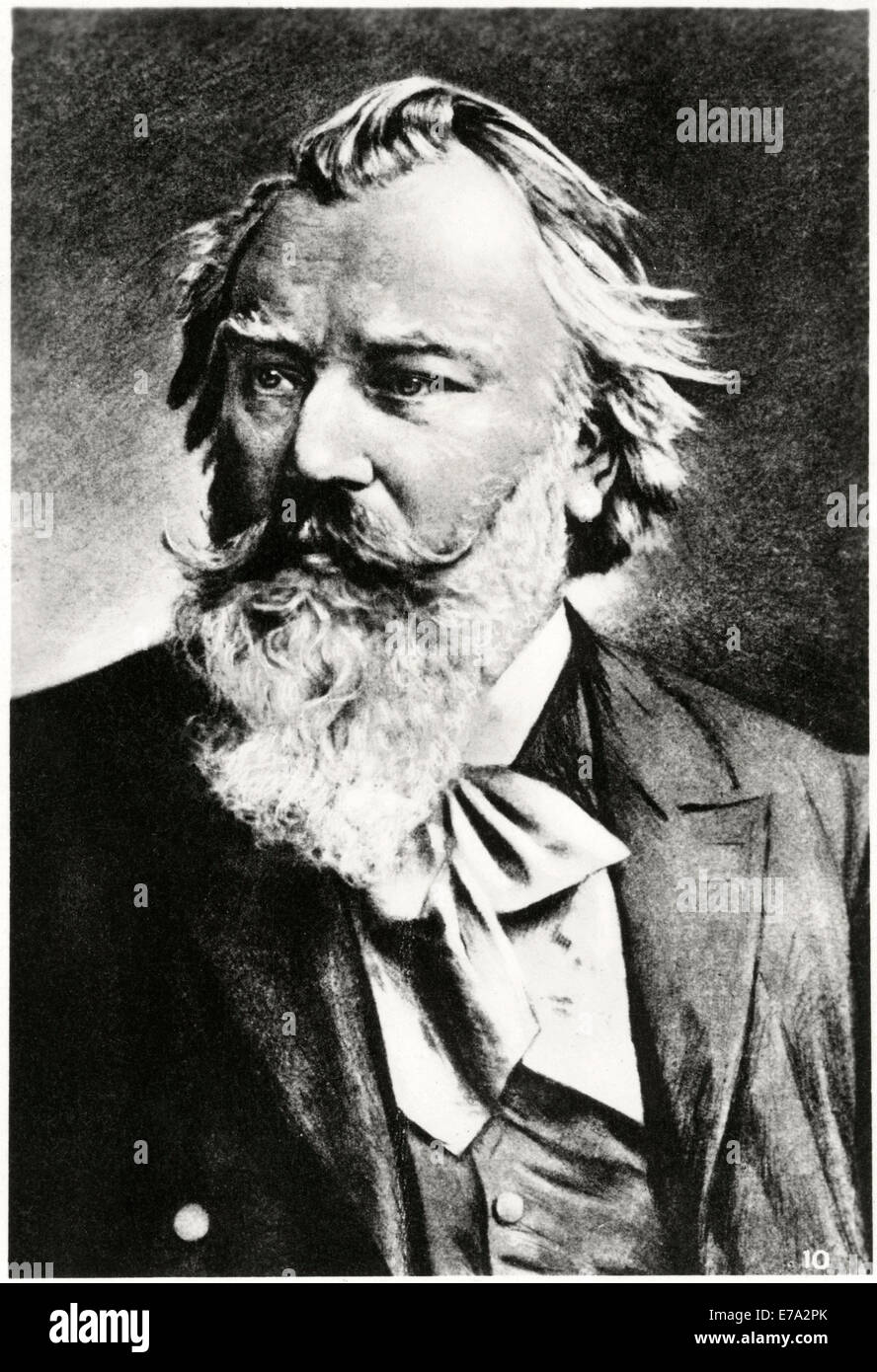 Johannes Brahms (1833-1897), German Composer, French Postcard Stock Photo