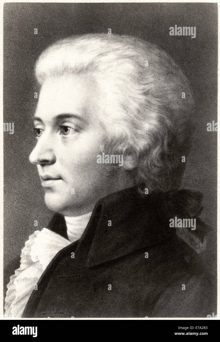 Wolfgang Amadeus Mozart (1756 –1791), Composer during Classical Era, Portrait, Cabinet Card Stock Photo