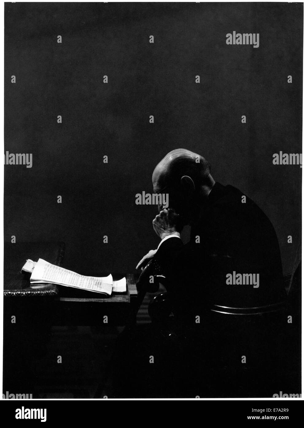 Igor Stravinsky (1882-1971), Russian Composer, Pianist and Conductor Moody Profile, 1965 Stock Photo