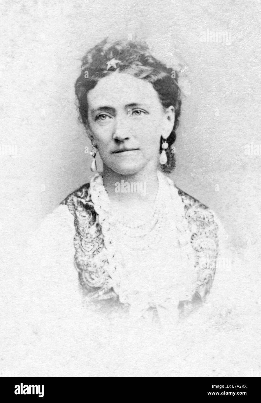 Louise of Hesse-Kassel (1817-1898), Wife and Queen Consort to King Christian IX of Denmark, Portrait, Pocket Card, circa 1866 Stock Photo