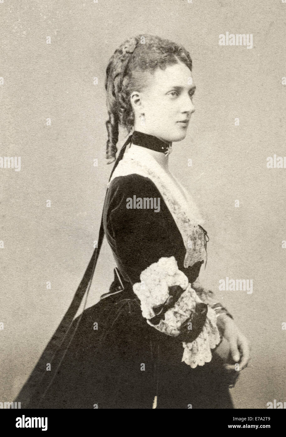 Alexandra of Denmark (1844-1925), Queen Consort of United Kingdom and Empress of India as Wife of King Edward VII, Portrait as Princess of Wales, circa 1865 Stock Photo