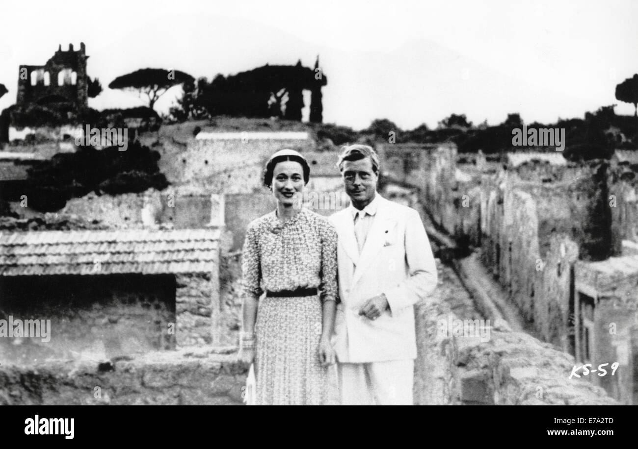 King Edward VIII and Wallis Simpson, Portrait while on Mediterranean Holiday, 1936, from the Documentary Film, 'A King's Story', Columbia Pictures, 1965 Stock Photo