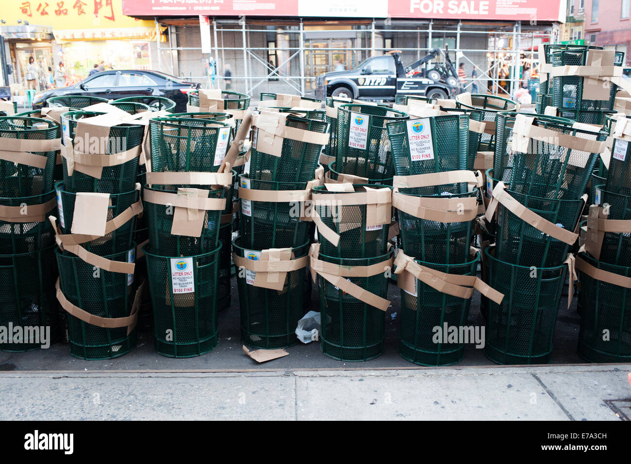New York City Trash Cans New Stock Photo Alamy
