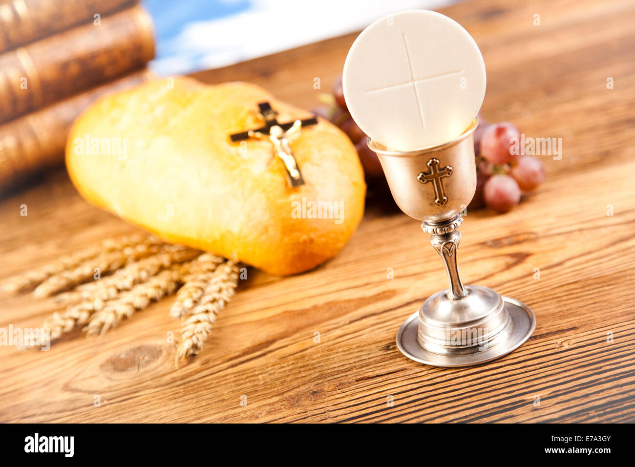 Holy Communion Bread, Wine Stock Photo Alamy