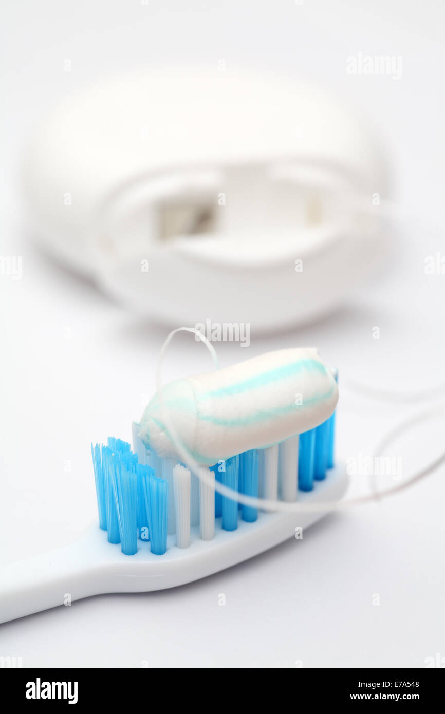 Toothbrush Dental Floss Toothpaste High Resolution Stock Photography