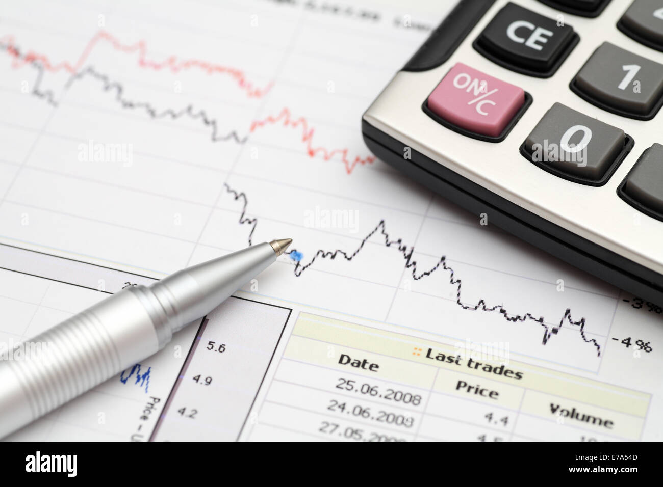 Financial statements. Business Graph. SDOF. Close-up. Stock Photo
