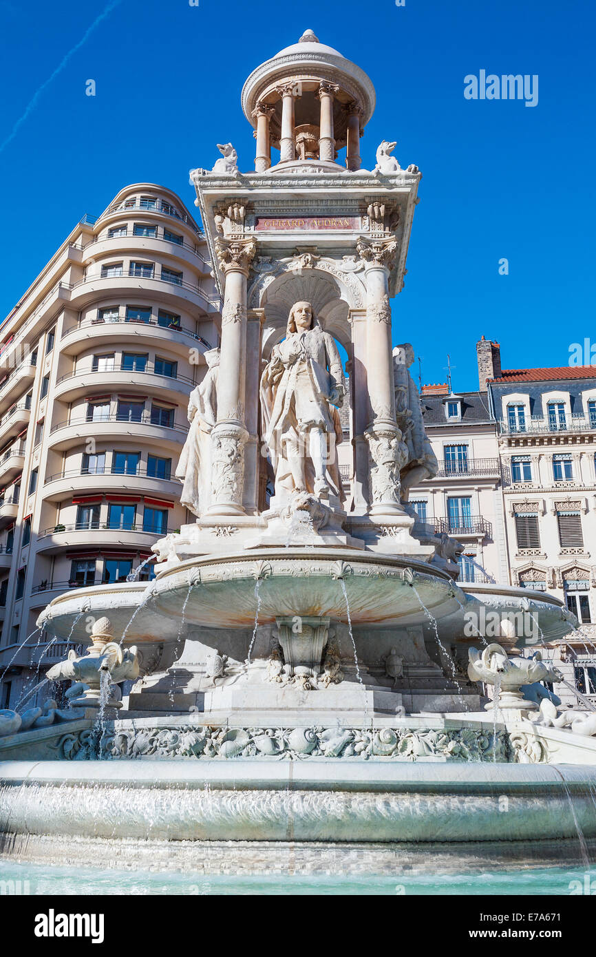 The famous Jacobin's Fountain in Lyon, France Stock Photo