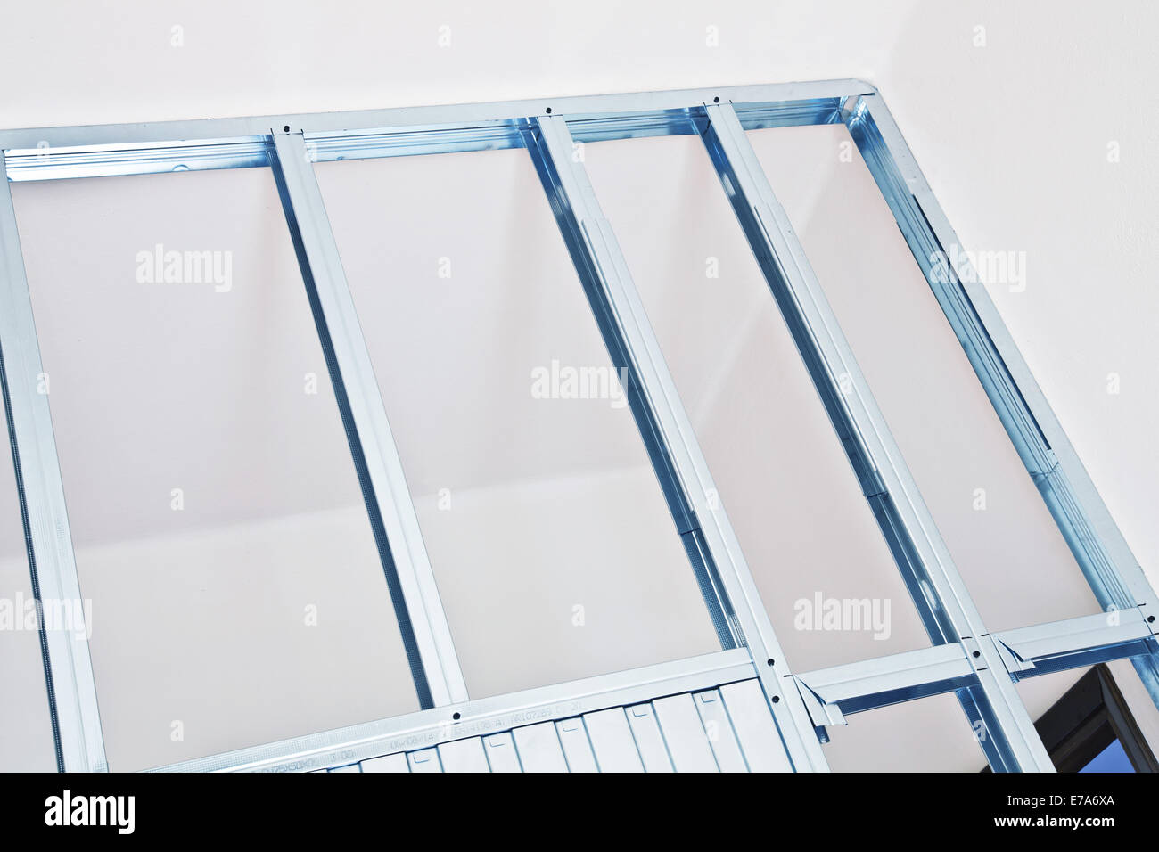 metal structure for drywall detail Stock Photo
