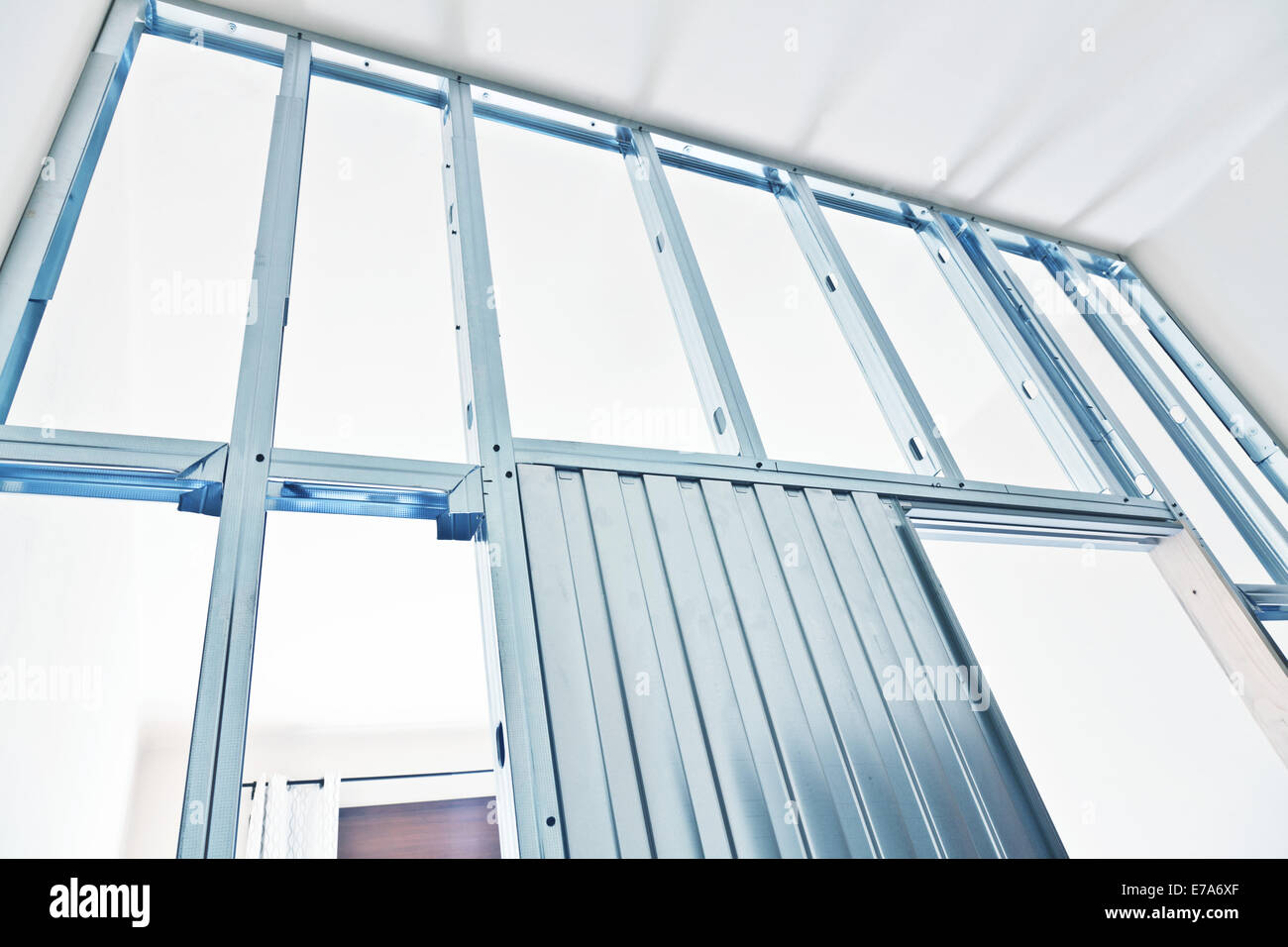 metal structure for drywall detail Stock Photo