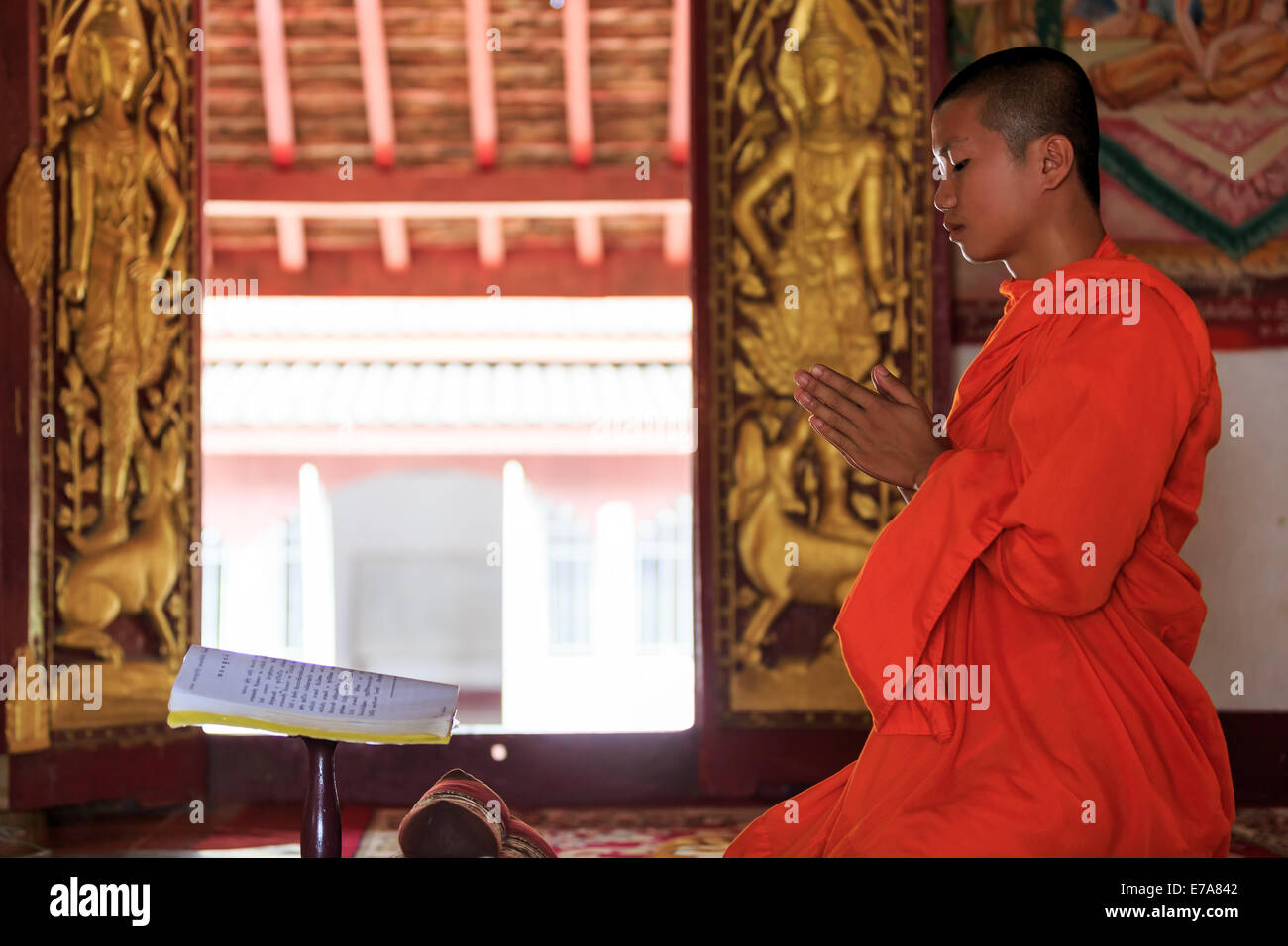 Praying buddhist monk figurine hi-res stock photography and images - Alamy