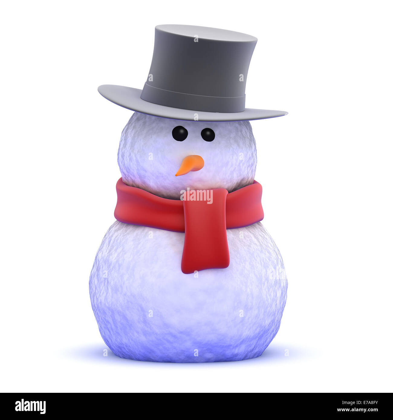 3d render of a snowman wearing a top hat Stock Photo - Alamy