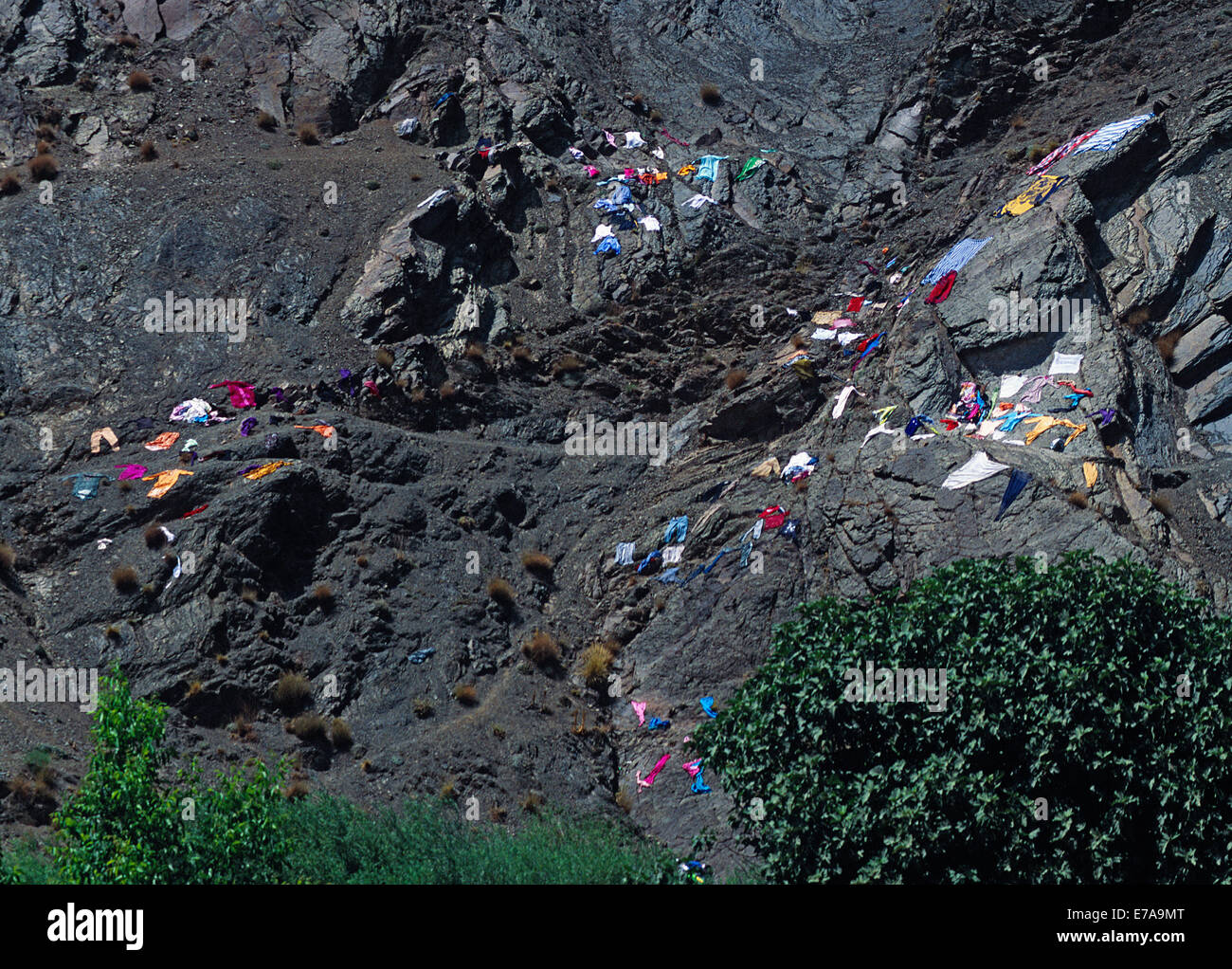 Laundry drying on mountain Stock Photo - Alamy