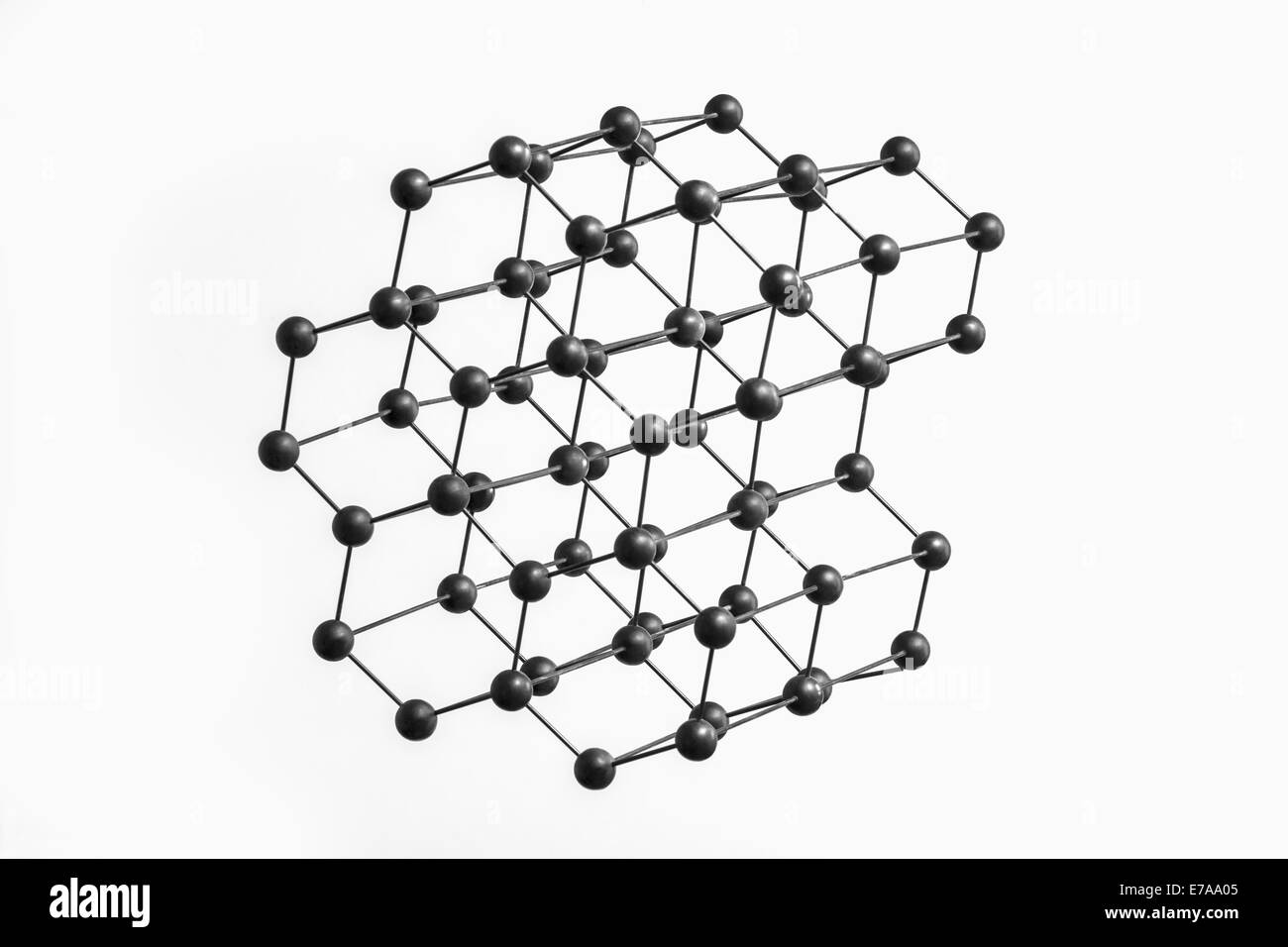 Black molecular structure over white background Stock Photo