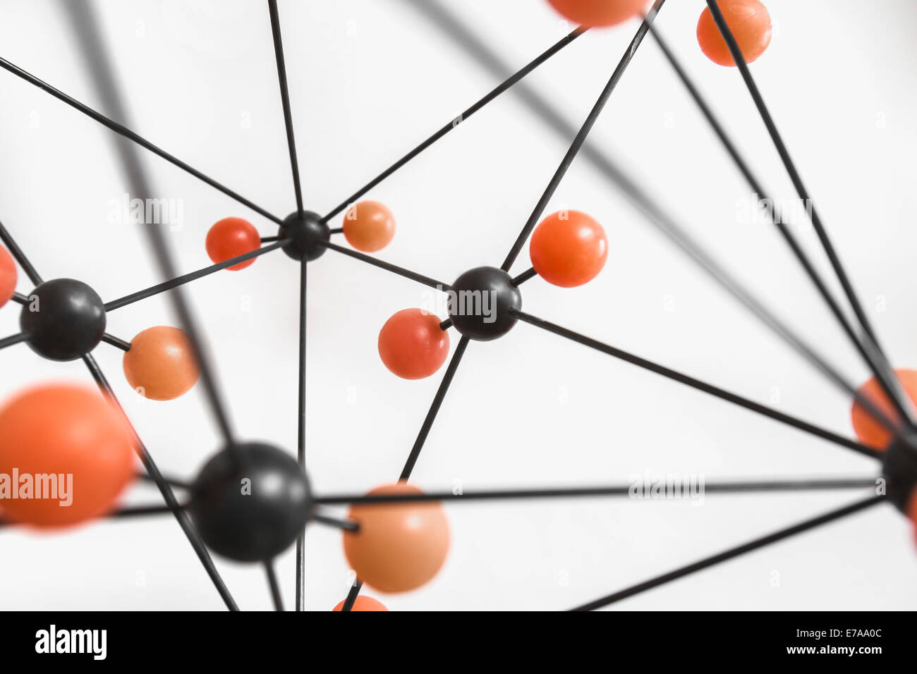 Close-up of molecular structure over white background Stock Photo - Alamy
