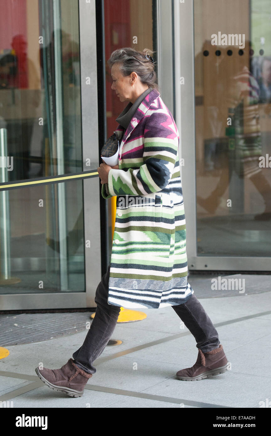 Actress Jenny Agutter seen arriving at BBC Studios in Central London.  Featuring: Jenny Agutter Where: London, United Kingdom When: 09 Mar 2014 Stock Photo