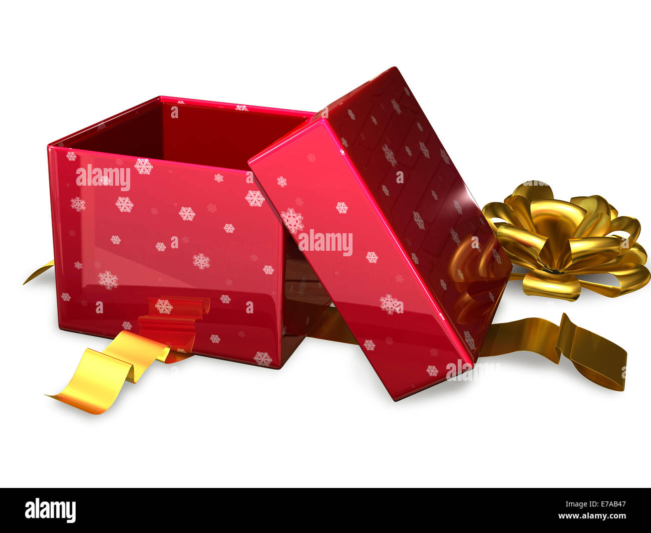 illustration gift box by bandaged golden tape Stock Photo - Alamy