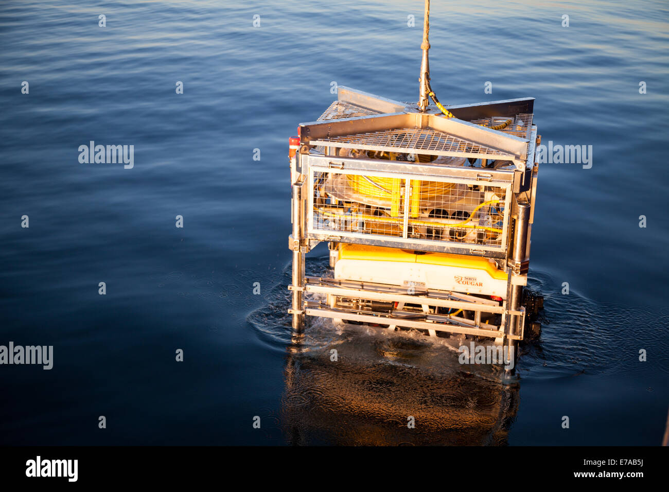 A Remotely Operated Vehicle (ROV) working offshore Stock Photo