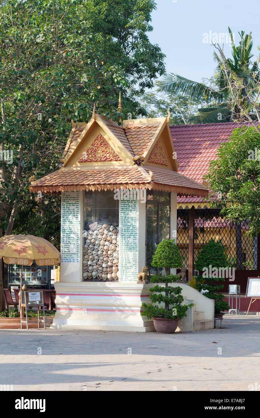 Wat Thmei temple with a memorial to the victims of the Khmer Rouge