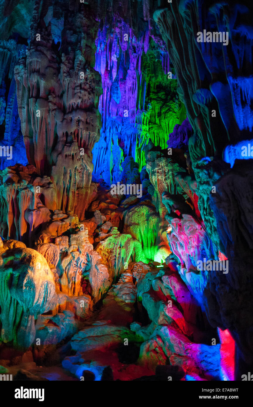 The famous Reed Flute caves of Guilin, China Stock Photo - Alamy