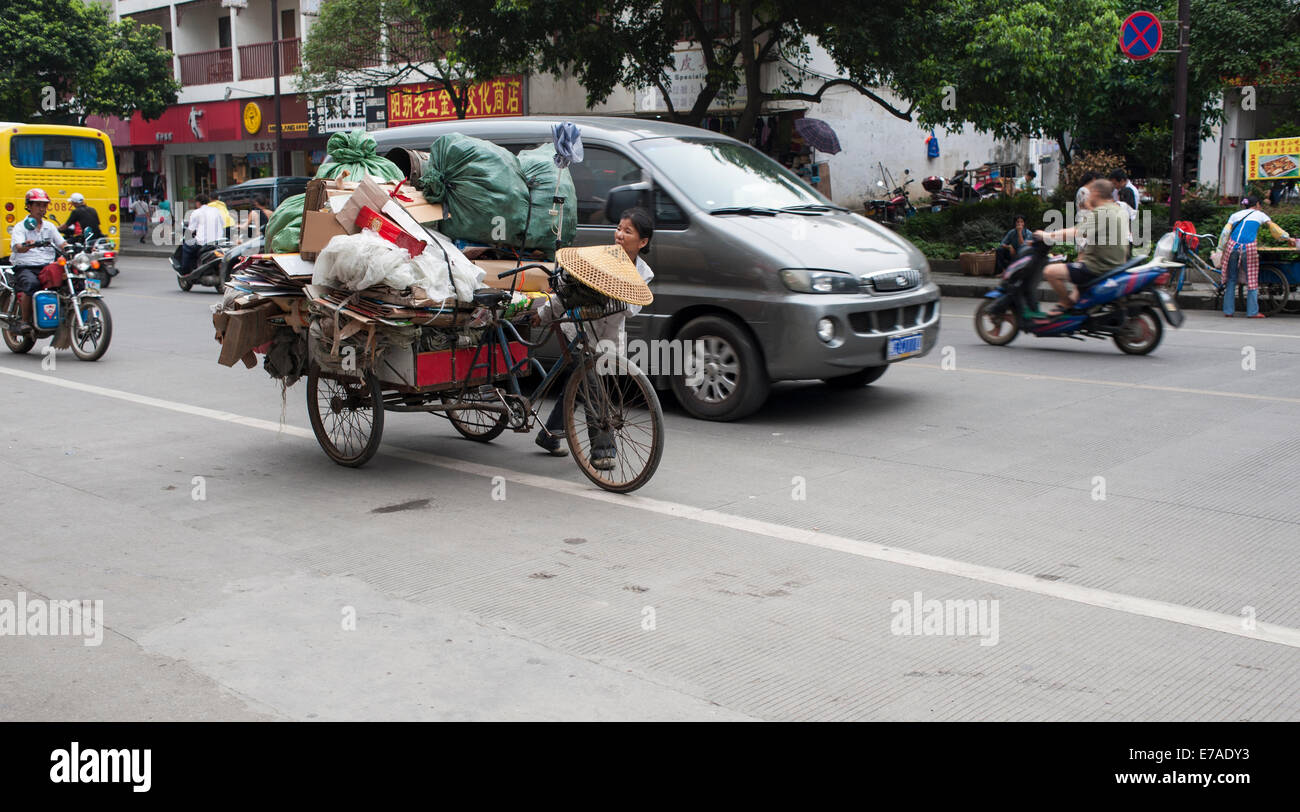 Transport options in Yangshou, China Stock Photo