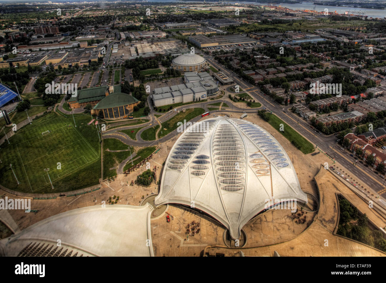 An aerial view of the Biodome in Montreal, Quebec, Canada Stock Photo
